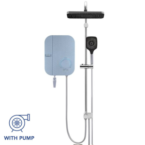 Alpha Blue Instant Water Heater Rain Shower With Pump