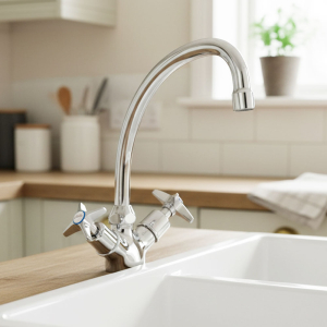 Bri Cross Top Pillar Type Kitchen Mixer Mood Image