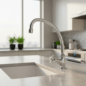 Bri Cross Top Pillar Type Tap With Swivel Outlet 