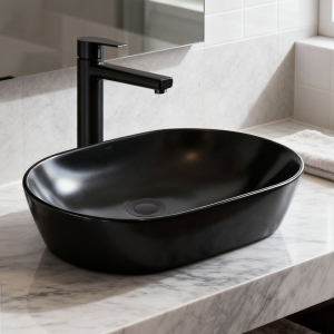 Donald Cruze Rectangle Black Matt Counter Top Washbasin