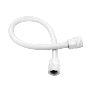 Donald Flexible White Tube Connector With Plastic Nut