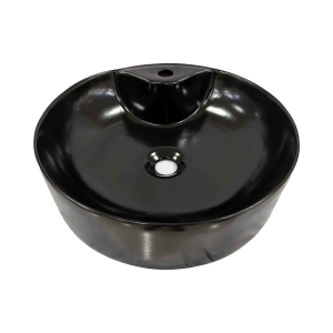 Donald Radius Round Black Matt Counter Top Washbasin