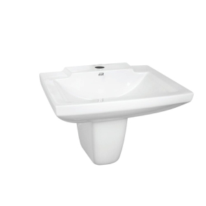 Fermi White Washbasin & Pedestal Set - 56cm