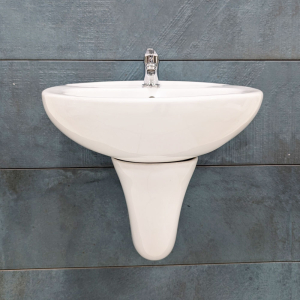 Gravena White Individuals Washbasin With Half Pedestal Front View