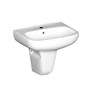 Gravena Piccolo White Basin With Wall Half Pedestal