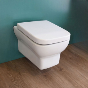 Gravena White Piccolo Square Wall Hung Toilet mood image