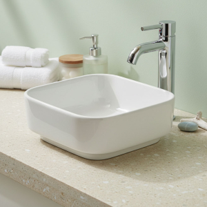 i.life White Square Counter Top Basin - 38X38cm