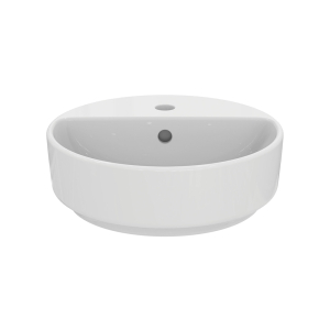 i.life White Round Counter Top Basin With One Tap Hole - 40cm