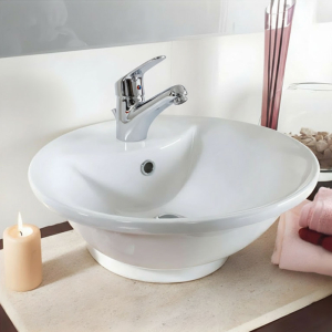 Ideal Standard Independent White Oval Basin in bathroom