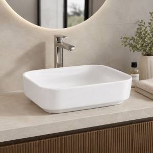 i.life White Rectangle Counter Top Basin - 50X38cm