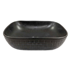 Imperial Rectangle Black Flower Counter Top Washbasin