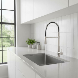 Kitchen Chrome Spring Sink Mixer Pull Out Type From India