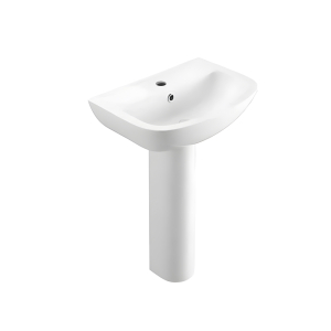 Lecico Abbey White Washbasin & Pedestal