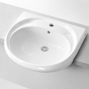 Lecico Avian Semi Recess White Washbasin 57X47cm