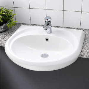 Lecico Avian Semi Recess White Washbasin - 57X47cm