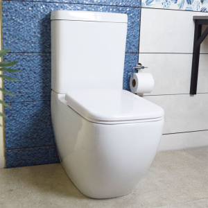 Lecico White Matrix Square Rimless Close Couple Toilet
