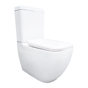 Lecico White Matrix Square Rimless Close Couple Toilet