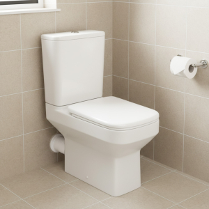 Lecico White Zara Normal Square Rimless Close Couple Toilet