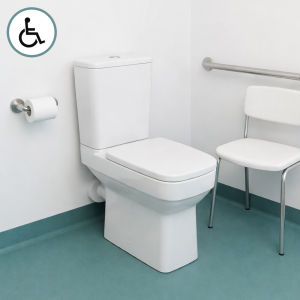 Lecico White Zara Comfort Square Rimless Close Couple Toilet