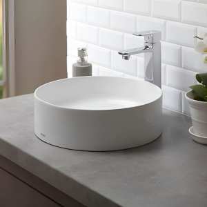 TOTO White Round Counter Top Basin With Fixing Kit - 42cm