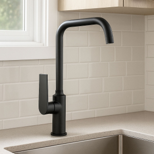 Meissen Vita Double Black Sink Mixer Deck Type