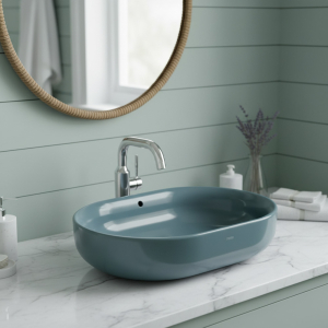 Omni+ Ash Blue Counter Top Basin - 62X43cm