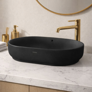 Omni+ Matt Black Counter Top Basin - 62X43cm
