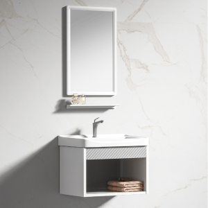 Pearl Essense White Basin & Cabinet Set