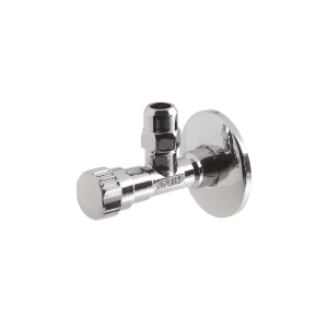 PEX Round Chrome Angle Valve & Flange With Compression Nut