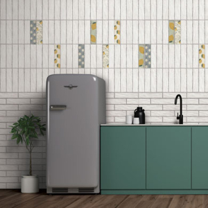 Gemma Playa Stripe White Wall Tile