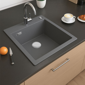 REGINOX Paris Grey Silvery Granite Sink - 60X50cm