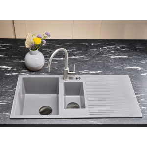 REGINOX Paris Grey Silvery Granite Sink 1.5 Bowl 