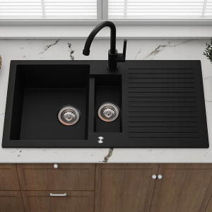 REGINOX Paris Pure Black Granite Sink 1.5 Bowl