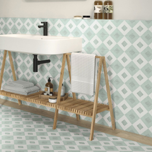 Brianna Acqua Matt Tile - 15X15cm mood image