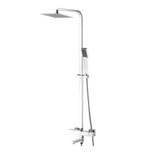 Yorke Square Thermostatic Exposed Shower Mixer With Shower Kit & Spout