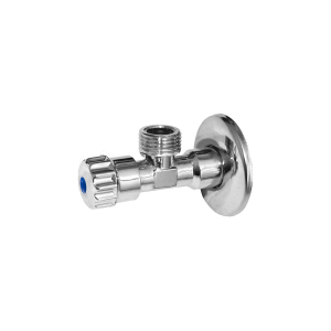 Yorke Round Chrome Angle Valve & Flange With ABS Handle