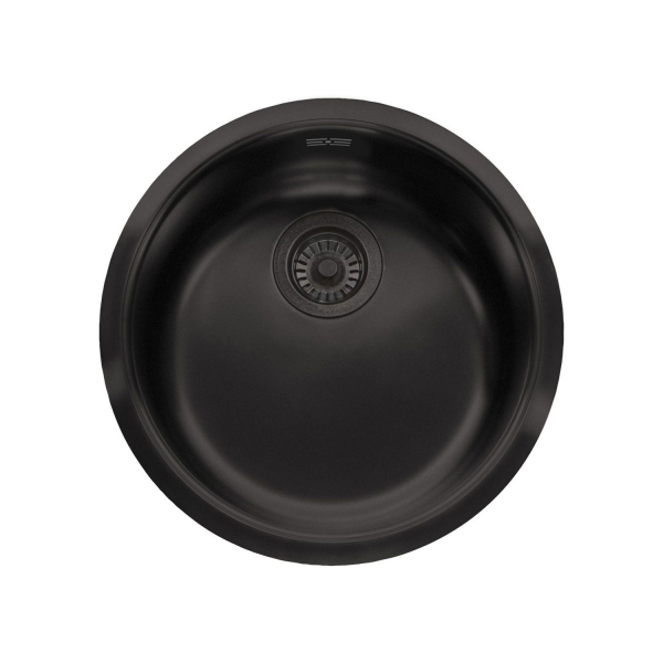 REGINOX Jet Black Round Kitchen Sink 44cm Ideal Ceramics
