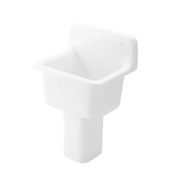 TOTO Service Sink With Pedestal and Chrome Trap Ideal Ceramics